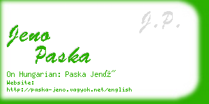 jeno paska business card